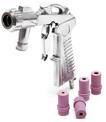 Sandstrahlpistole mit Druckluftanschluss inkl. Keramikdüsen 4/5/6/7mm, entfernt Rost u. Farbe