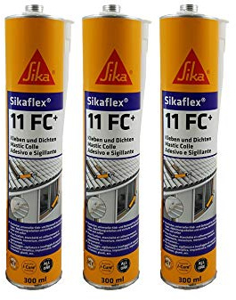 Sika 3x Sikaflex 11FC+ zum Kleben und Dichten für Innen und Aussen 300ml Uniweiss