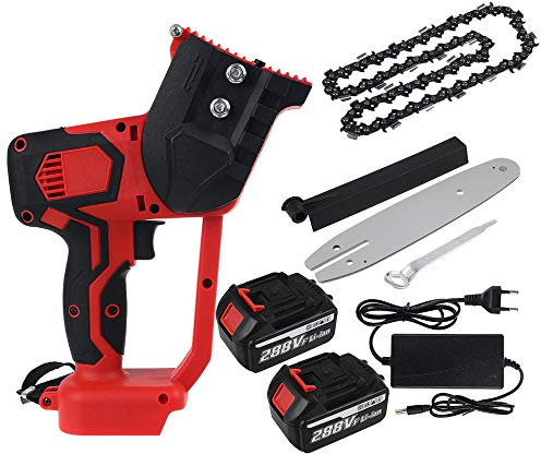 HIOD 8 Pulgadas Motosierra Eléctrica Recargable Herramienta Cortadora de Carpintería con Motor Sin Escobillas de 1500W,1xBattery