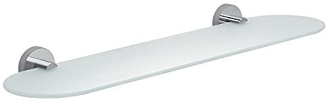Gedy Osaka Badregal 60 cm, Farbe Chrom, Wand aus Chrom, Edelstahl und Behälter aus satiniertem Glas, unterstützt bis zu 7 kg, 10 Jahre Garantie, einzigartiges Design R & S