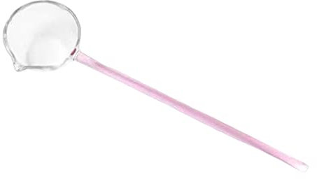 Sharplace Kitchen Serving Ladle Long Mouth Blown Glass Ladle Serving Utensil Spoon for Punch, Soup, Sauce, Salad Dressing, Pink