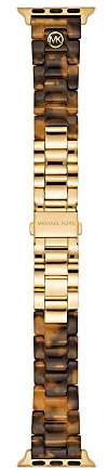 Michael Kors Bracelet en acier inoxydable ou acétate pour femmes, compatible avec Apple Watch® 38mm/40mm/41mm, Marron et ton or