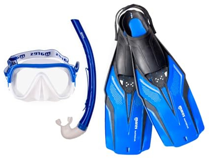 Mares Aquazone Set Nateeva Keewee - Set bestehend aus Maske, Schnorchel und Flossen für Erwachsene - Blau, L/XL