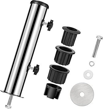 F Fityle Umbrella Base Stand Tube Patio Heavy Duty Umbrella Mount Replacement Fits 6cm Post Deck Steel for Docks Outside Beach Summer Beach Pontoons, Single Hole Fixed