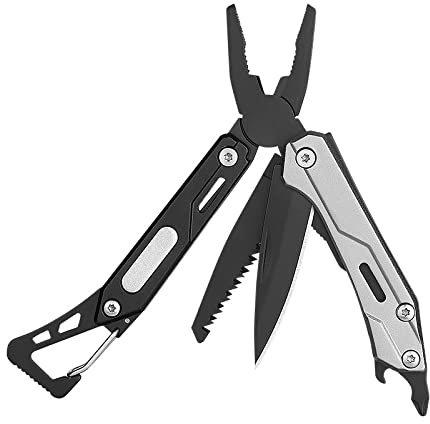 Pinza multiuso Coltello pieghevole con moschettone Lama seghettata Tagliacavi multifunzione Pinza multifunzione Sopravvive Coltelli tascabili