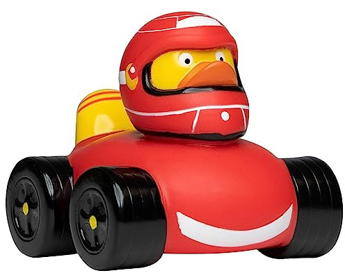 Schnabels Quietsche-Ente Race-Duck - Achtung vor diesem roten Flitzer! Lustiges Geschenk alle Rennsportfans