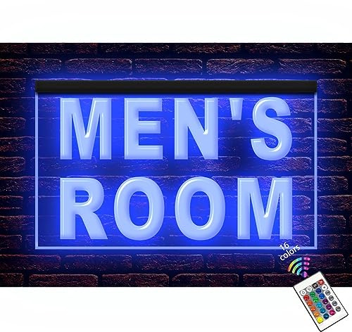 120055 Men's Room Toilet Restroom Restaurant Cafe Display LED Light Neon Sign (12 X 8, 16 Colors By Remote)