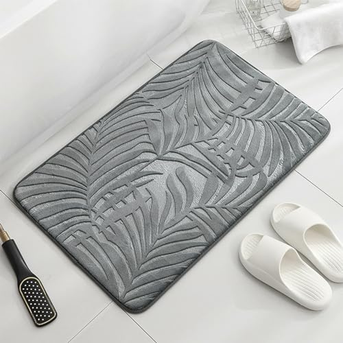 LY4U Memory Foam Badematte rutschfest, Weiche und Bequeme Badematte, Maschinenwaschbare Super Saugfähige Badematten, 50x80 cm