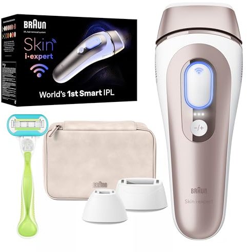 Braun Smart IPL, Skin i·Expert Pro 7, VOGUE's Best Hair Removal Device, IPL Hair Removal for Women and Men, Permanent Laser Hair Reduction At-Home, World's 1st Smart App, 3 Heads, IPL7243