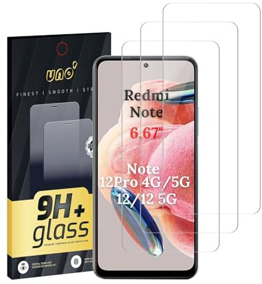 UNO'- 3Ud Protector de Pantalla (6,79) Para Xiaomi Redmi Note 12 5G/ Note 12 /Note 12 Pro 5G /Note 12 Pro 4G, Cristal Templado 9H.