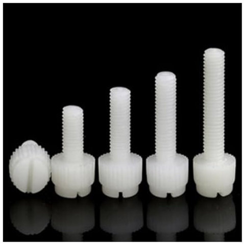 10–50 Stück M3 M4 M5 M6 M8 Schlitz-Rändelschraube aus Nylon, PA66, Nylon, weißer Kunststoff, Handdrehschraube, Computer-Handschrauben (Size : M4x16 (50pcs))