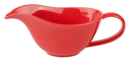 QAQZPMG Saucer Premium Quality White Porcelain Ceramic Sauce Jug Gravy Boat Porcelain Saucier Sauce Tray Seasoning Hold Dish(Red)