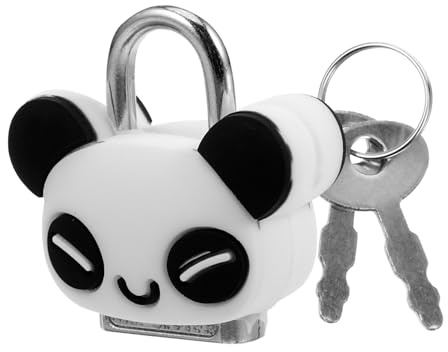 Cute Panda Mini Padlock with Key - Lightweight Cartoon Animal Lock for Cabinets Treasure Chests and Home Decor