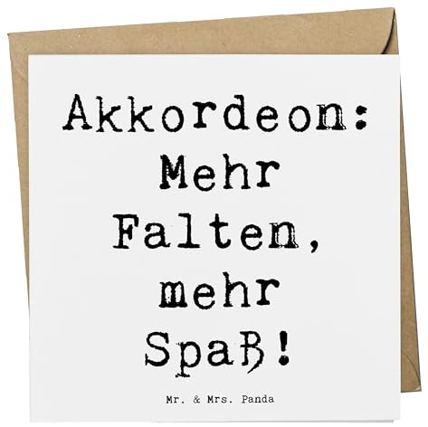 Mr. & Mrs. Panda Grußkarte Spruch Akkordeon Spaß - Geschenk, Volksmusik, volkstümlich, Lernen, faltkarte, Musikinstrument, Musiker, Musik, doppelkarte, Melodien, anlasskarte, Klappkarte, Kreativität