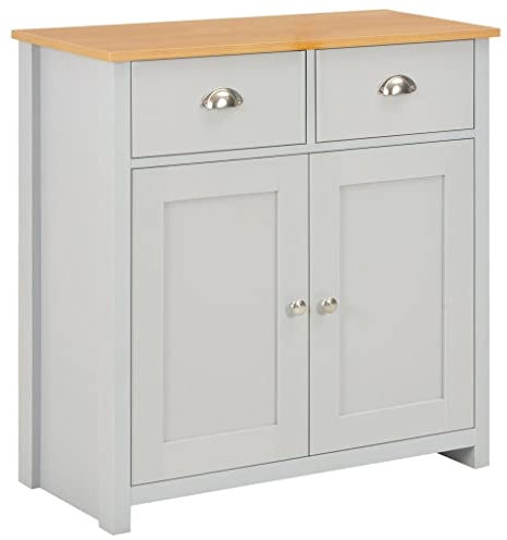 Modernes graues Sideboard 79x35x81cm Stilvoller Beistellschrank für Esszimmer und Wohnzimmer Geräumiger Schrank Aufbewahrung für Flur und Küche Vielseitige Home Office Möbel Eleganter Buffetschrank