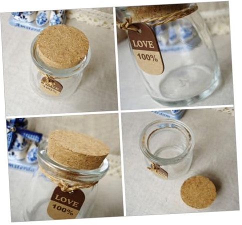 Alipis Barattolo in Vetro 100ml con Tappo in Sughero, 12 Pezzi
