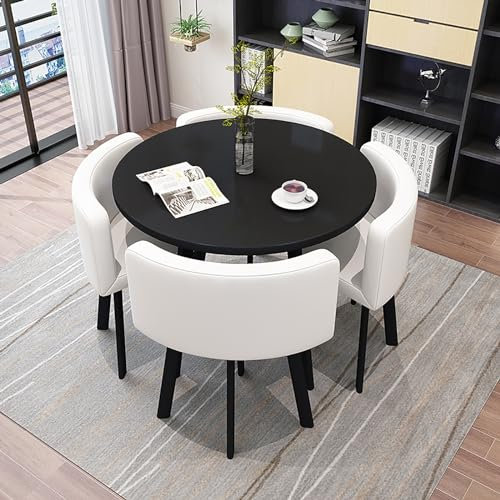 BAYTEWJX Mesa Y Silla De Sala De Estar Combinación Combinación Mesa Y Silla Mesa Comedor Redonda Cuadrada Conjunto Juego De Comedor Mesa Y 4 Sillas para Sala De Estar Desayunador Comedor.
