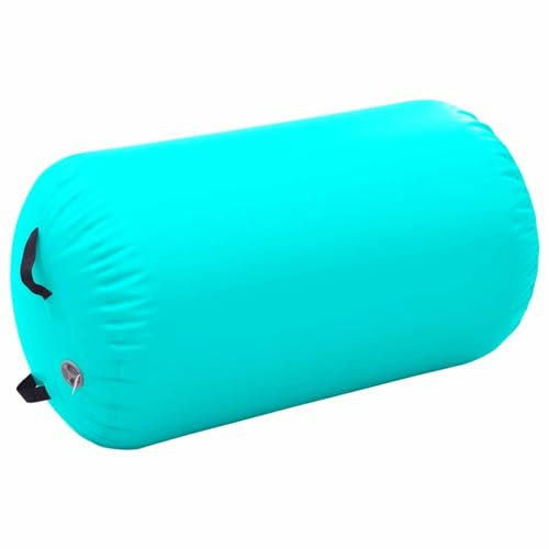 ShGaxin Aufblasbare Gymnastik-Rolle mit Pumpe, Turnen Zubehör, Aufblasbare Rolle, 100x60 cm PVC Grün