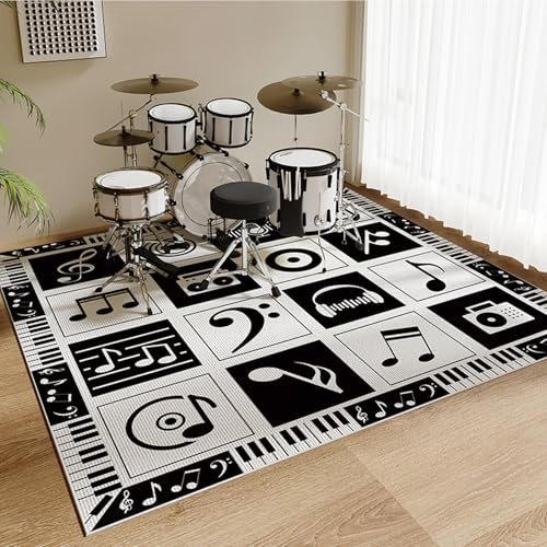 Schlagzeugteppich rutschfest Schalldicht Drum Teppich Matte Außen Trommelteppich Elektronisches Jazz Schlagzeug Kit für Bass Drum Snare Drum und andere Instrumente Schallschutz Teppich 200 x 180 cm