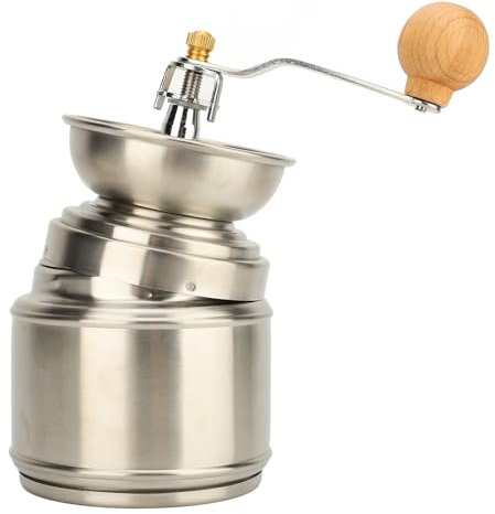 Hominas Moulin à café Manuel, Moulin à café en Grains à Main, Outil Vintage en Acier Inoxydable pour Cuisine et Camping, 17 × 10 × 10 Cm