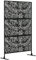 Outsunny Biombo de 3 Piezas Biombo Separador de Ambientes con Diseño de Hoja de Sauce Biombo para Exterior Jardín Patio Terraza 122x45x198 cm Negro