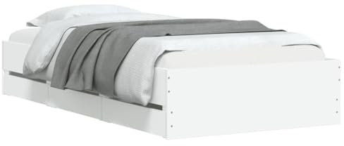 HEFZGDB Bettgestell mit Schubladen Weiß 90x200 cm Holzwerkstoff Daybed Gästebett Familienbett Doppelbett für Gästezimmer Herberge Schlafzimmer Wohnbereich