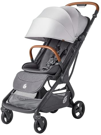 Ergobaby Metro 3 Deluxe Pushchair Buggy with Reclining Function, Baby Buggy from Birth to 22kg (0-4 Years), one-Hand fold and car seat Compatible, Pearl Grey