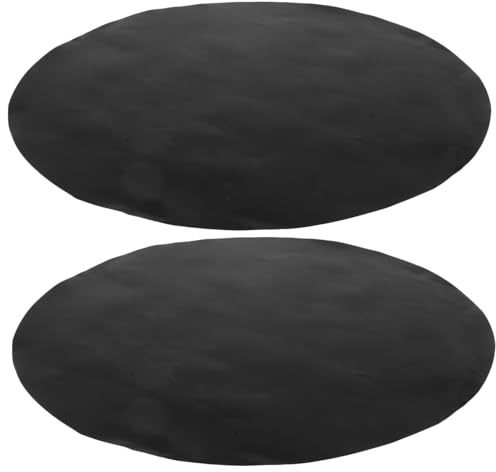 iplusmile Tapis De Barbecue Rond Antiadhésif PTFE 40 Cm Noir 2 Pièces pour Grillades en Extérieur Surface De Cuisson Résistante Facile à Nettoyer pour Camping Et Jardin