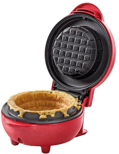 Global Gizmos Waffle Bowl Maker/Non-Stick Plate/Safe Cool Touch Handle/Compact Unique Belgian Waffle Machine / 375W Power (37659)