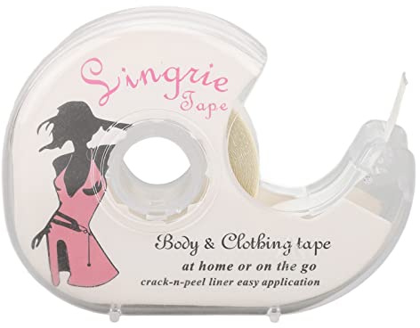 ZJchao Vêtements à Double Face Adhésif avec Distributeur, 2 Pack de Ruban de Corps Transparent pour les Femmes et les Filles, ajusté sécurisé pour les Tons de Peau et Sensibilités
