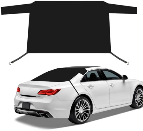 Yadiraom Couverture de lunette arrière, Couverture de vitre arrière de voiture, Couverture de pare-brise en tissu argenté 190D pour voitures, couverture de vitres hiver, neige gel glace poussière