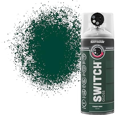 Rust-Oleum Switch 5 in 1 Nozzle Multi Surface Topcoat Decorative Spray Paint Aerosol 400ml Forest Fern Gloss Finish
