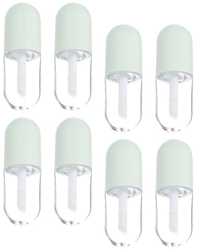Tubes de Gloss à Lèvres 5ml en Plastique Polypropylène, Lot de 8 | Vert, Format Mini pour Voyage, Adaptés à L’huile à Lèvres Blush Liquide