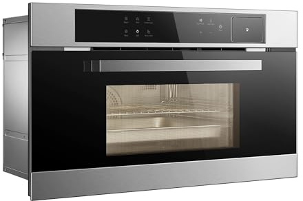 ROBAM 30-Inch Built-In Combi Steam Oven with 13 Cooking Functions, Touch Control, 50 Pre-Programmed Recipes, High-Temp Steam, Convection Bake, 3000W, Stainless Steel 1.7 Cu. Ft. (Silver)