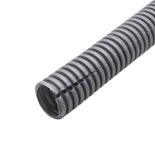 WUDOLI Manicotto protettivo flessibile in plastica for cavi e tubi corrugati isolati in PP grigio aperto for cavi e tubi flessibili da 7,5 mm a 34,5 mm di diametro strumenti(AD 25mm x ID 20mm 5 meter)