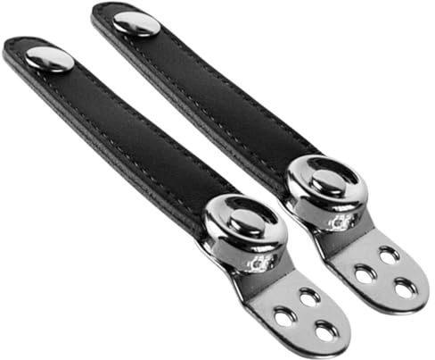 HEATSHAKING Hebillas para Acordeón de Doble Capa en Cuero Negro y Acero, 2 Piezas, Correa de Reemplazo Estable y Confiable para Músicos y Acordeonistas