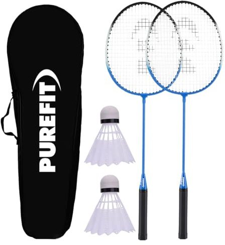 Badminton Set with Shuttlecocks and Carry Bag - Durable Racquets Set - Outdoor Garden Beach Sports
