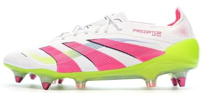 adidas - Zapatillas de fútbol blanco/rosa para hombre Predator Elite SG, blanco, 44 EU