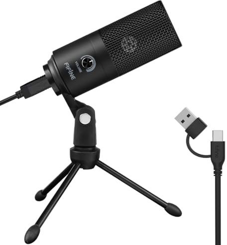 FIFINE USB Microphone, Metal Condenser Recording Microphone for MAC OS, Windows, Cardioid Laptop Mic for Recording Vocals, Voice Overs, Streaming, Meeting and YouTube Videos-K669B