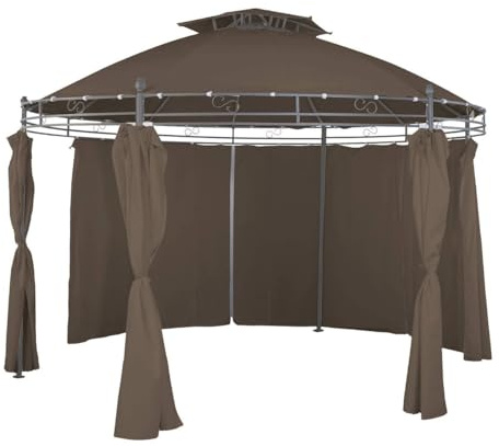 Linder Ersatzdach für Pavillon rund Ø3,5m beige, rot, grau oder Taupe wasserdicht Dach, Farbe:Taupe