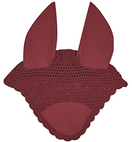 Weatherbeeta Prime Ear Bonnet Fly Veil Full Size Maroon