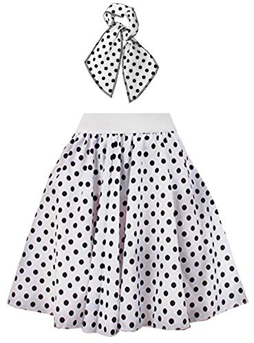 I LOVE FANCY DRESS Falda Polka con Puntos Estilo 1950S Disponible EN DIVERSAS Colores con Bufanda Equal Disponible para NIÑAS Y Mujeres