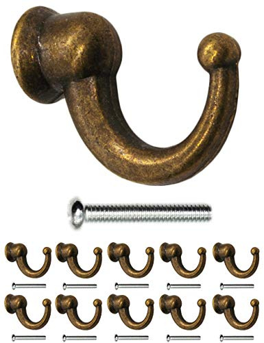 Fuxxer Antike Mini-Garderobenhaken aus Eisen, Möbelhaken, 10 Stück, Bronze