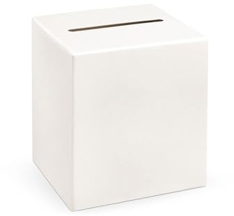 PartyDeco Glückwunschkartenbox Geldbox Kartenbox Geschenkkartenbox Creme 24x24x24cm- Creme Weiß