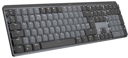 Logitech MX Mechanical trådlöst bakgrundsbelyst tangentbord | taktila brytare, belysta tangenter, Bluetooth, USB-C, macOS, Windows, Linux, iOS, Android, Metal, Pan Nordic QWERTY - Grå