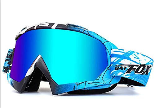 Hava Kolari Motorradbrille, Ski, Motocross Langlauf Mountainbike Outdoor-Aktivitäten Schutzbrille Maske UV-Schutz Wind und Sand (Blau)