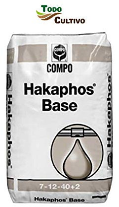 Abono Hakaphos Base 7-12-40+2(MG) 25kgs hidrosoluble para riego e hidroponía, Rico en potasio y microelementos quelatados. Idóneo para maduracion de Frutos. Pobre en cloruros