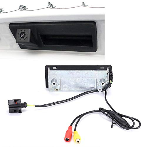 Wasserdicht Nachtsicht HD Rückfahrkamera mit Kofferraumgriff Schalter Ersatz für VW Bora Variant Kombi 1J6/Golf IV 4 MK4 Variant Kombi 1J5/Touareg 7LA 7L6 7L7/Passat Variant Kombi B5 3B6/Cayenne 9PA