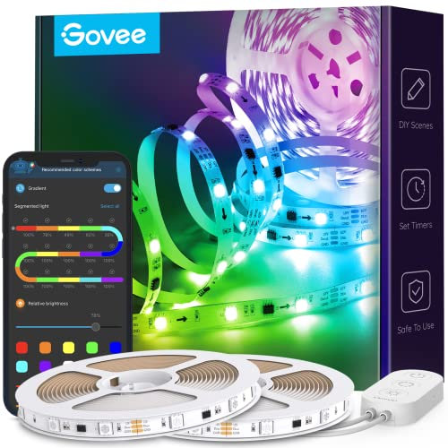 Govee LED Strip, RGBIC LED Streifen 10m, Musik Sync, Segmentcontrol, Farbwechsel, 64 Szenenmodus, Steuerbar via App, für Party, Zuhause, Schlafzimmer, TV, 10M
