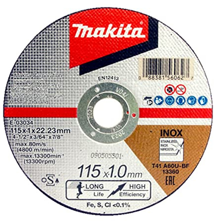 Makita Elite E-03034 Klinge 115 x 1 x 22,23 Inox Trennscheibe 10 Stück